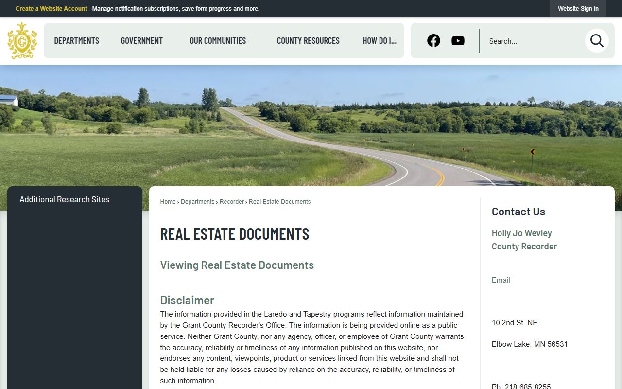 Grant County Court Administrator real estate document distinction