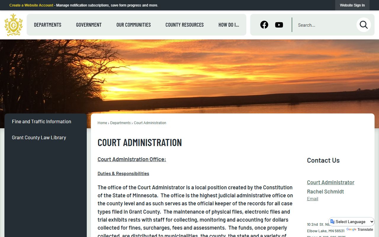 Grant County Court Administrator Court Administration records office