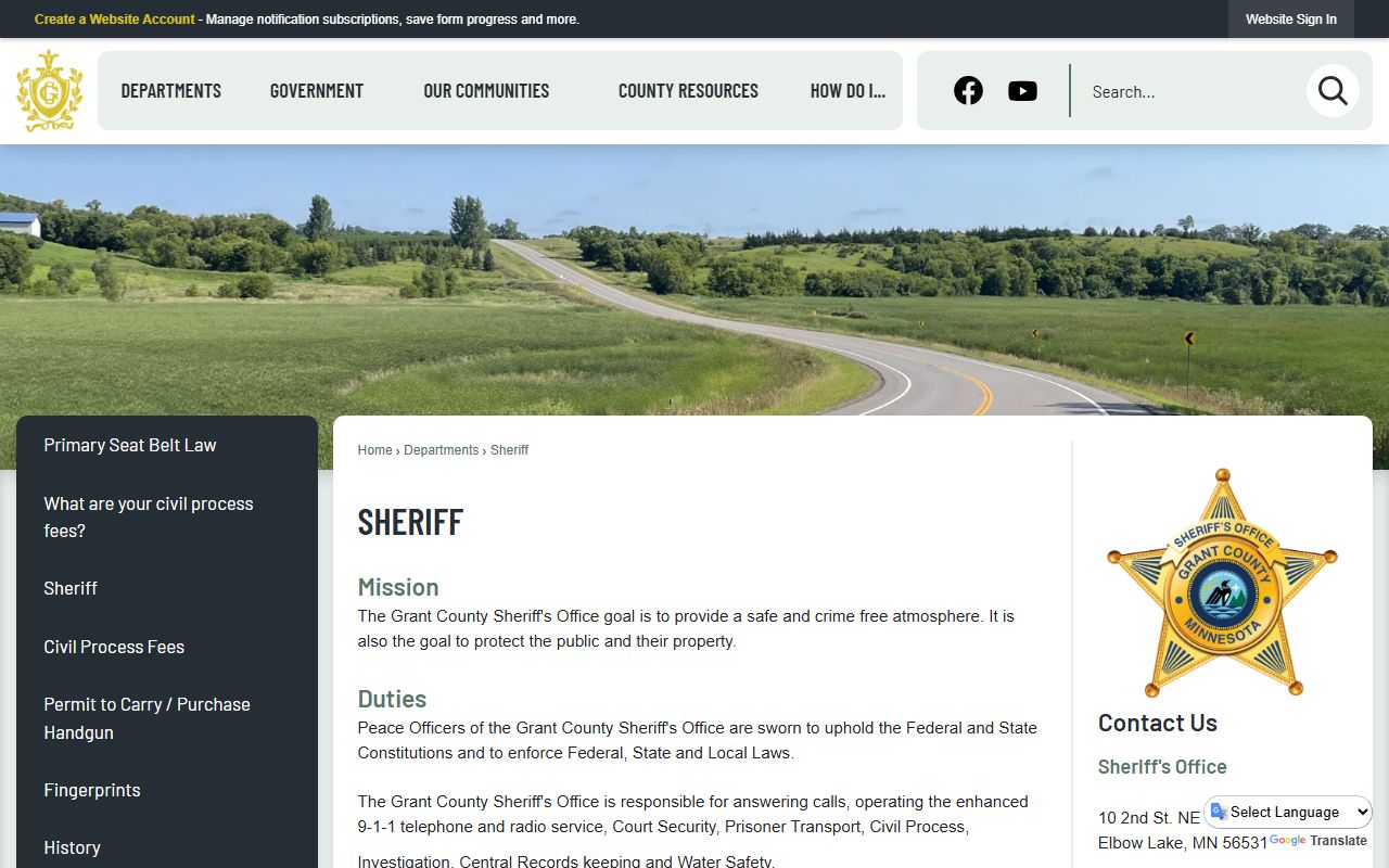 Grant County arrest records Sheriff office