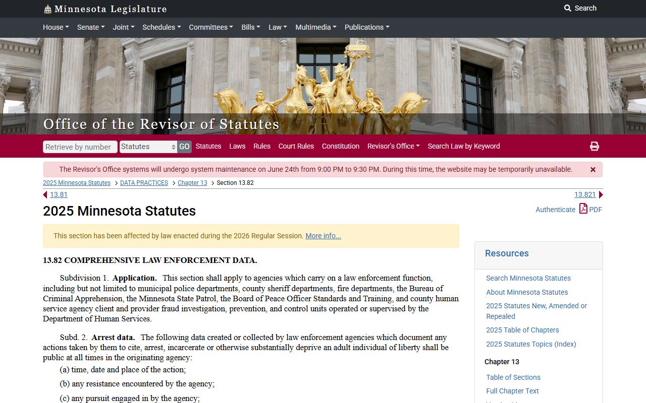Grant County court records law enforcement data statute