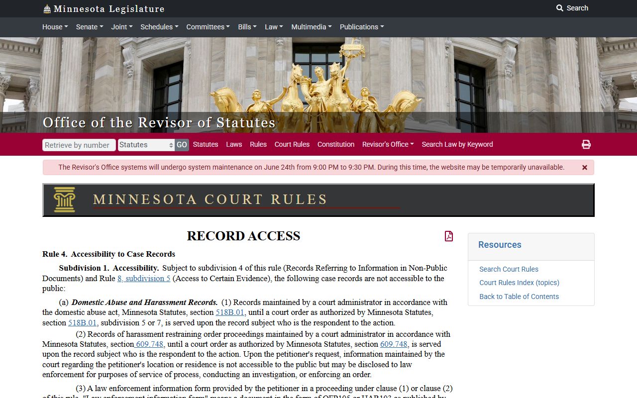 Grant County court records Rule 4 public access