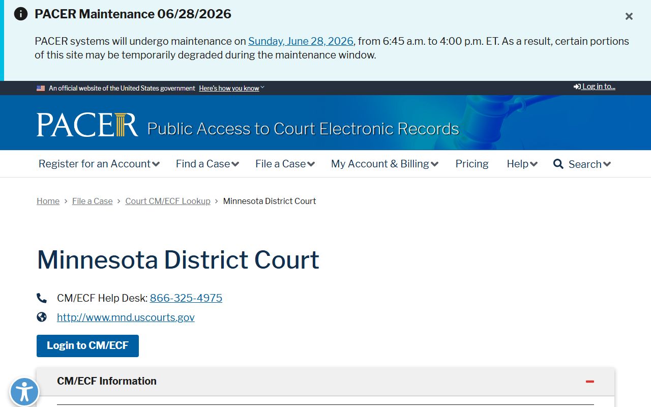 Grant County District Court PACER District of Minnesota lookup