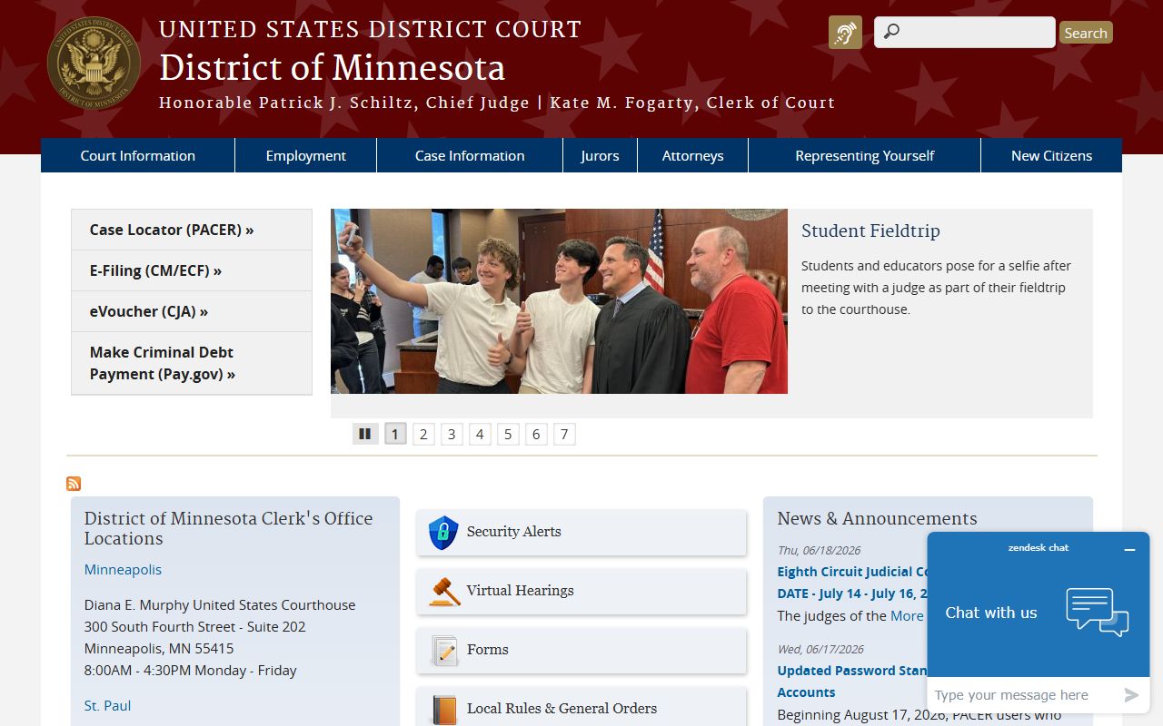Grant County District Court U.S. District Court District of Minnesota