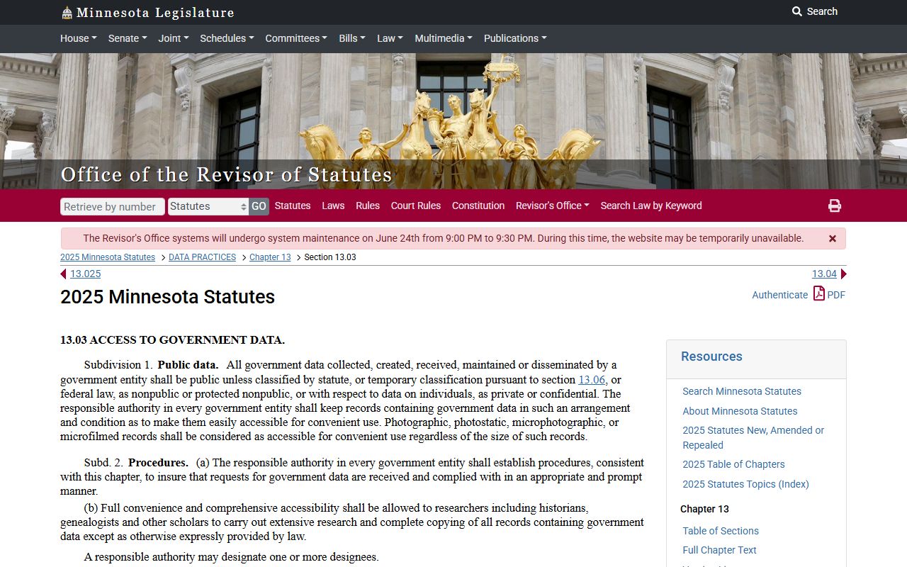 Grant County Court records Minnesota government data access law