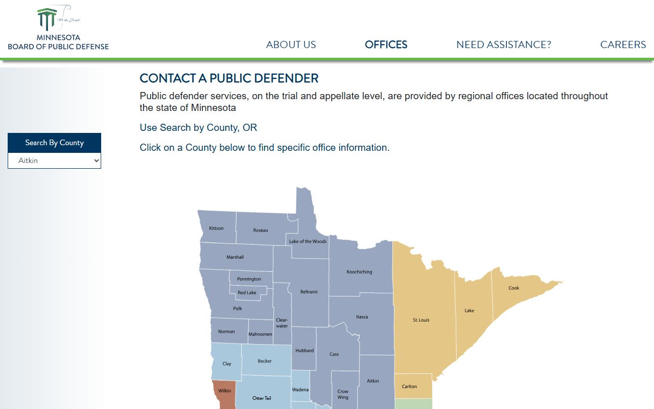 Grant County Court records Minnesota public defender office locator