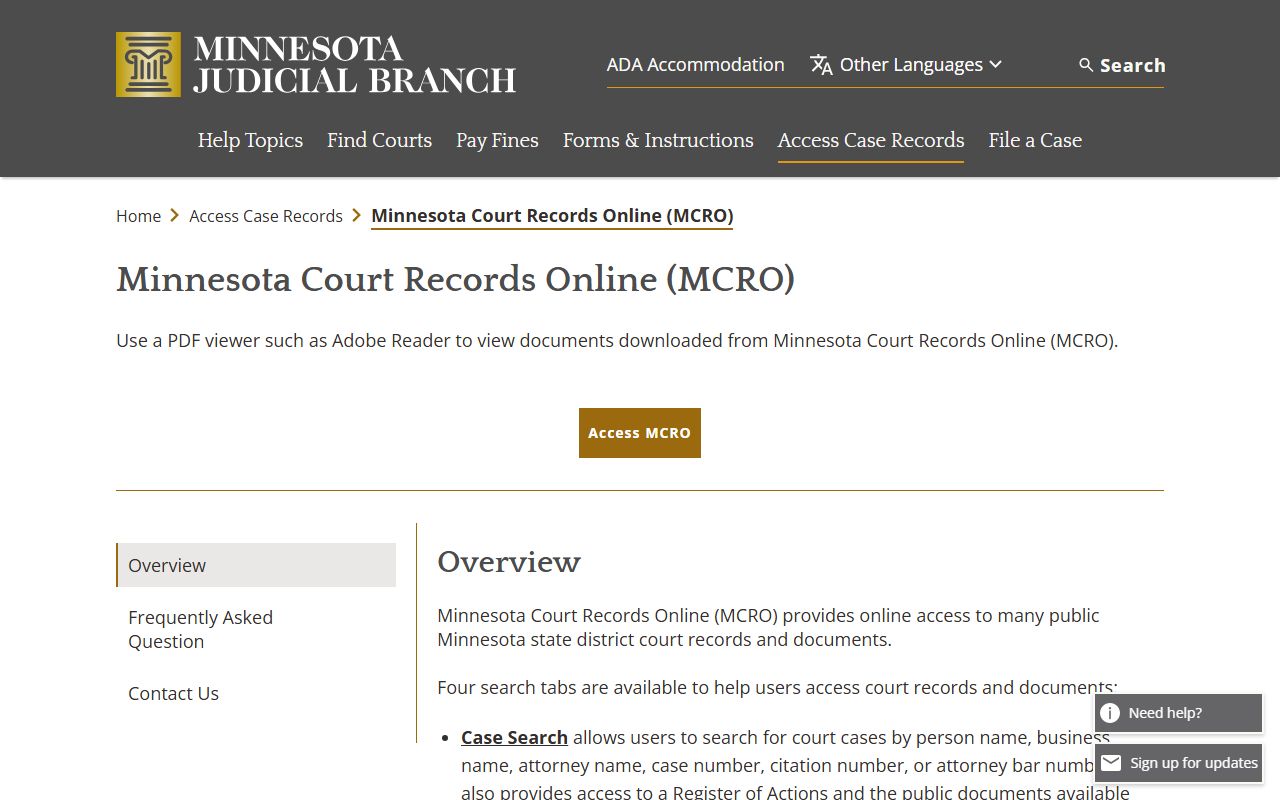 Grant County probate records MCRO overview