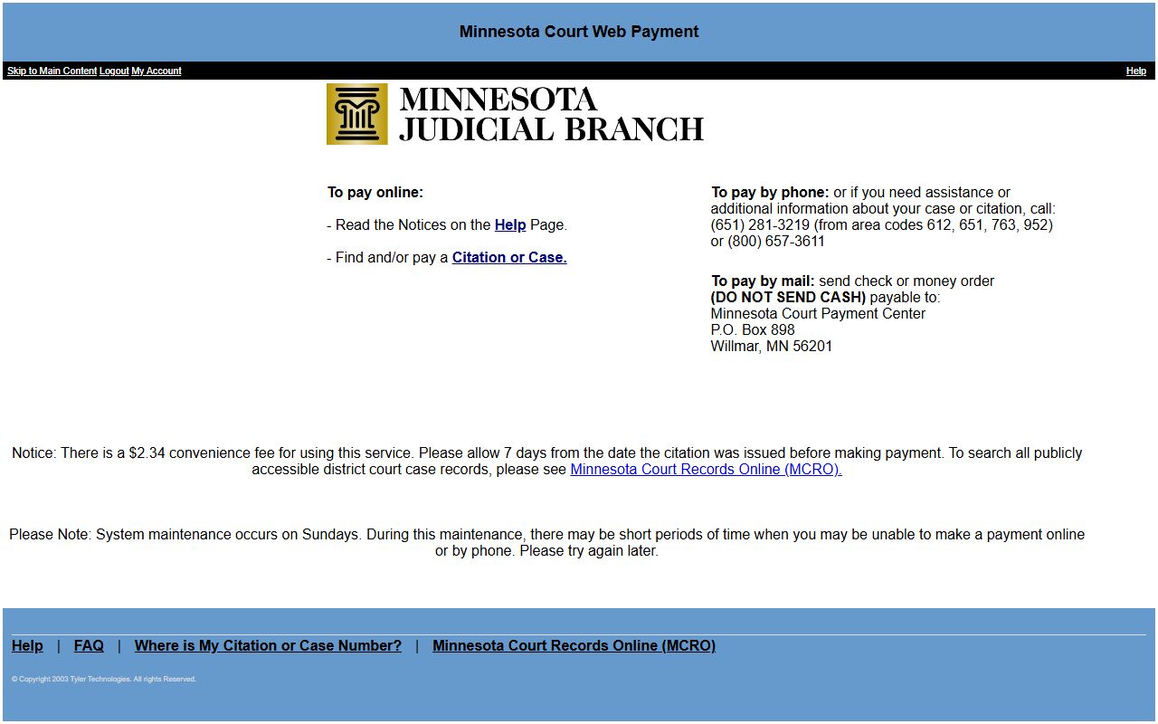 Grant County traffic court records Minnesota Court Web Pay