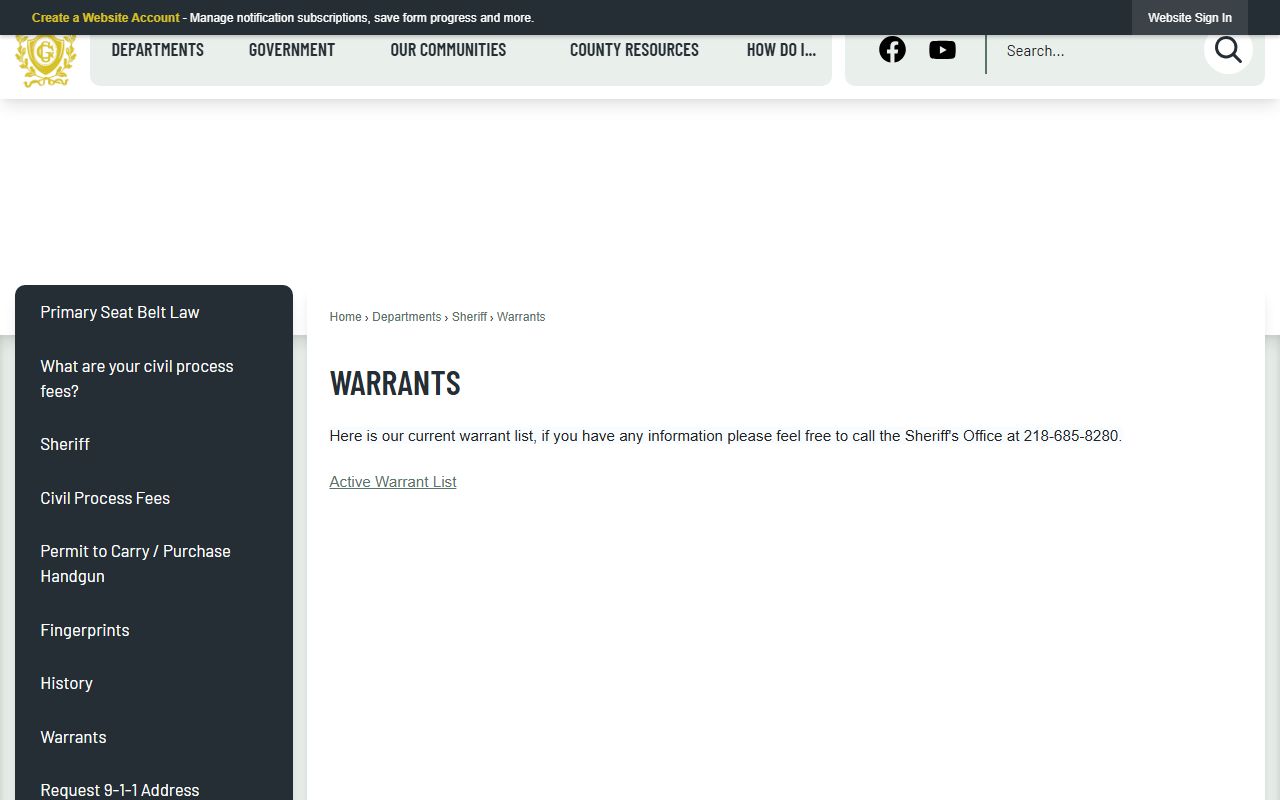 Grant County warrant records active warrant list